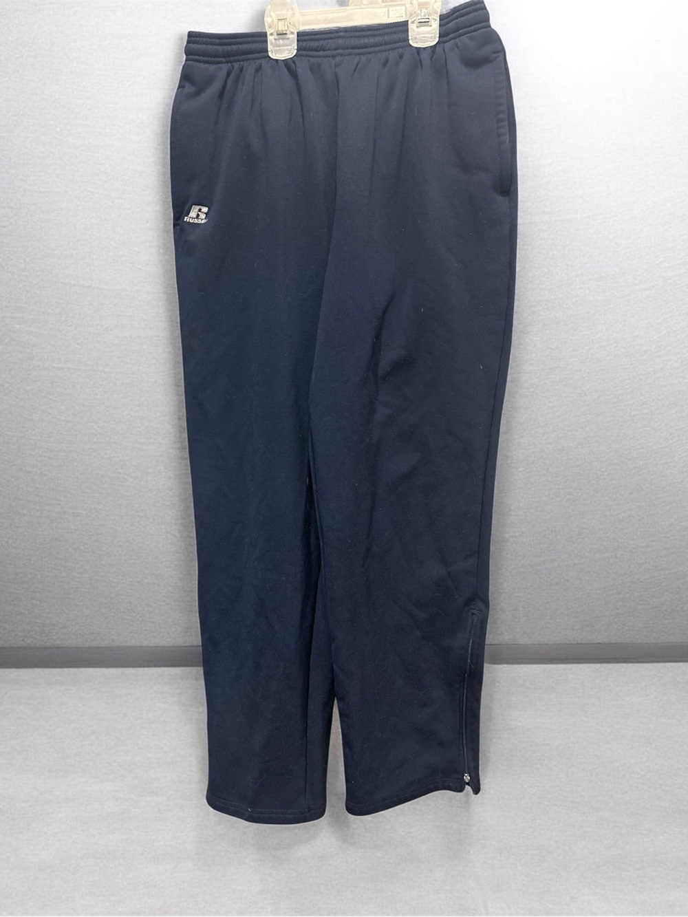 Russell Athletic Pants Mens Small S Navy Blue Dri Power Track Fleece Zipper